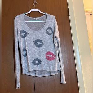 Grey Abercrombie Kiss Lips Sweater Plus Size